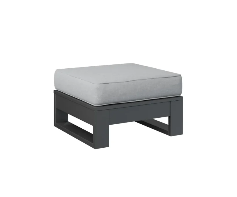 Nordic Ottoman by Berlin Gardens - MGP Black, Canvas Granite Nordic Ottoman by Berlin Gardens - 191-NO249
