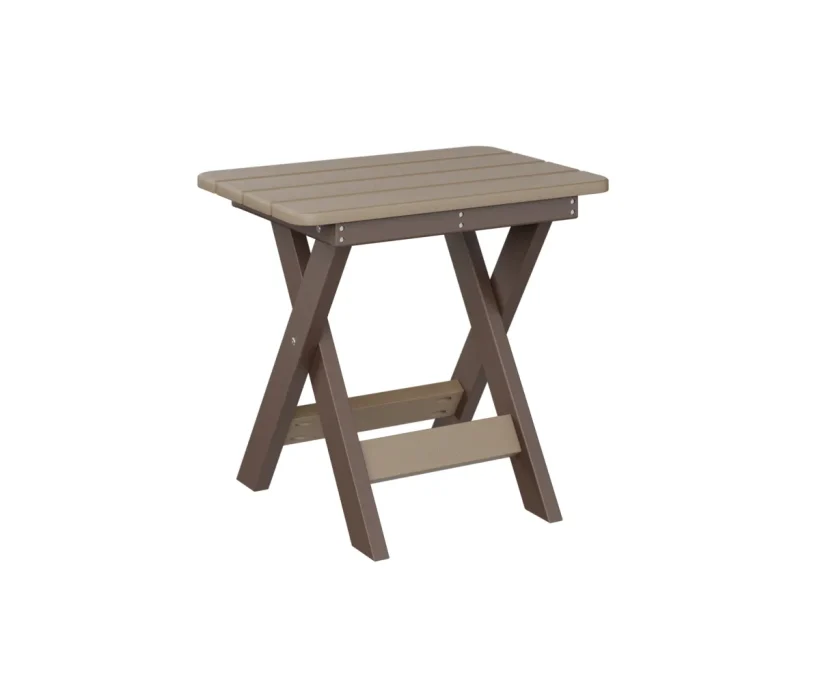 Folding End Table by Berlin Gardens - Weatherwood, Chocolate Brown Folding End Table by Berlin Gardens - 191-PFET1522