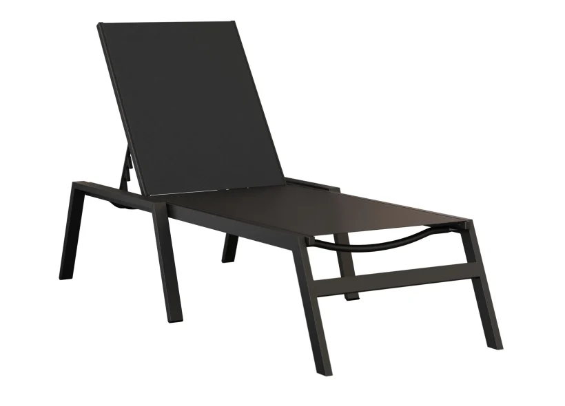 Vida Aluminum+Sling Chaise Lounge by Berlin Gardens - Black, Augustine Ebony Vida Aluminum+Sling Chaise Lounge by Berlin Gardens - 191-VCS