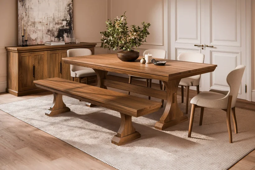 Amish Santorini Solid Hardwood Dining Table - 281-516-QXYIB