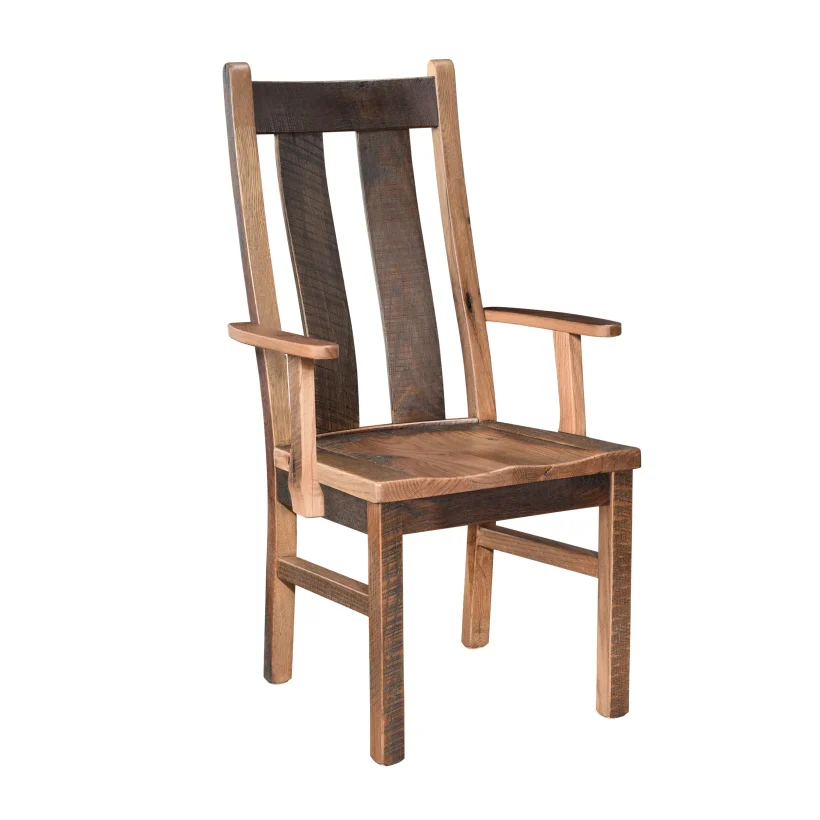 Amish Bristol Solid Hardwood Dining Arm Chair - No, , , , , Barnwood, 3 Glaze Amish Bristol Solid Hardwood Dining Arm Chair - 281-560-YXZ