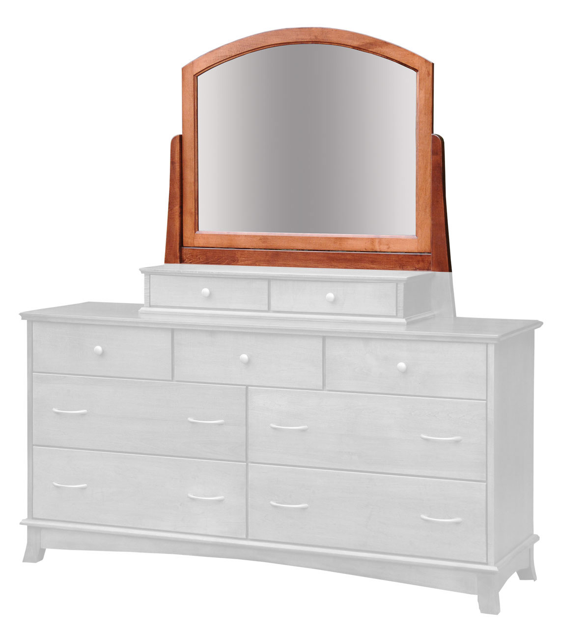 Amish Crescent Mirror - Cherry, OCS108 S-14 Amish Crescent Mirror - 017-ZTC090