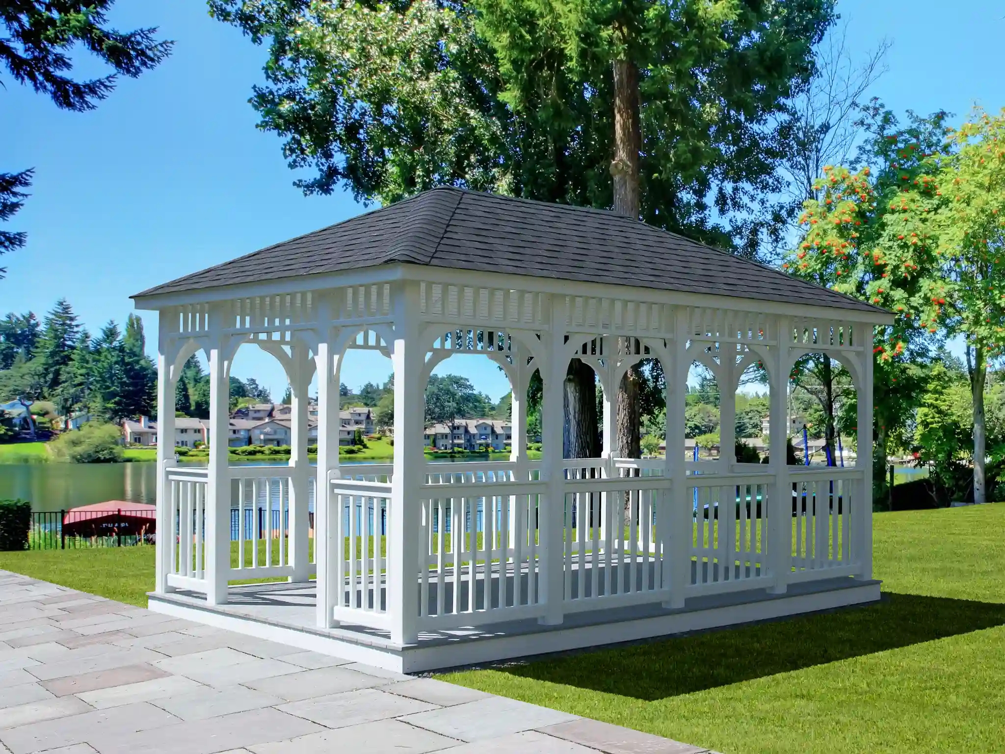 Augusta Rectangular Vinyl Gazeebo from Berlin Gardens - 10' x 16' Augusta Rectangular Vinyl Gazeebo from Berlin Gardens - 191-AUGUSTA