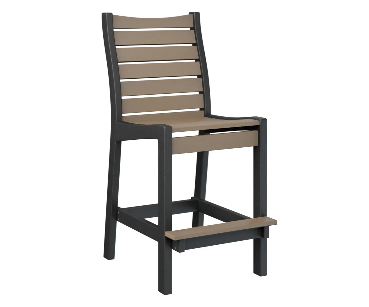 Bristol Bar Chair by Berlin Gardens - Weatherwood, Black Bristol Bar Chair by Berlin Gardens - 191-BBC2045