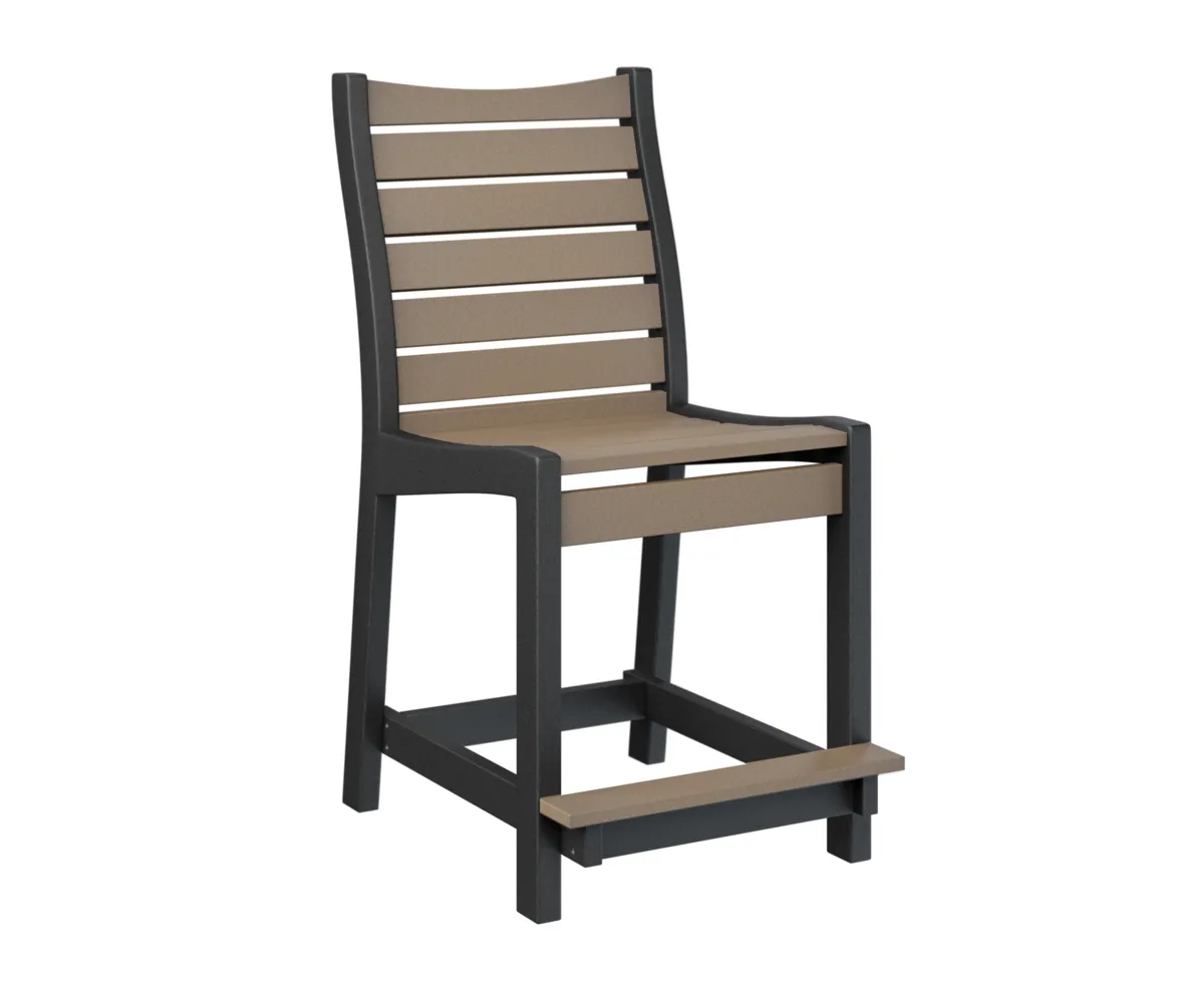 Bristol Counter Chair by Berlin Gardens - Weatherwood, Black Bristol Counter Chair by Berlin Gardens - 191-BCC2041