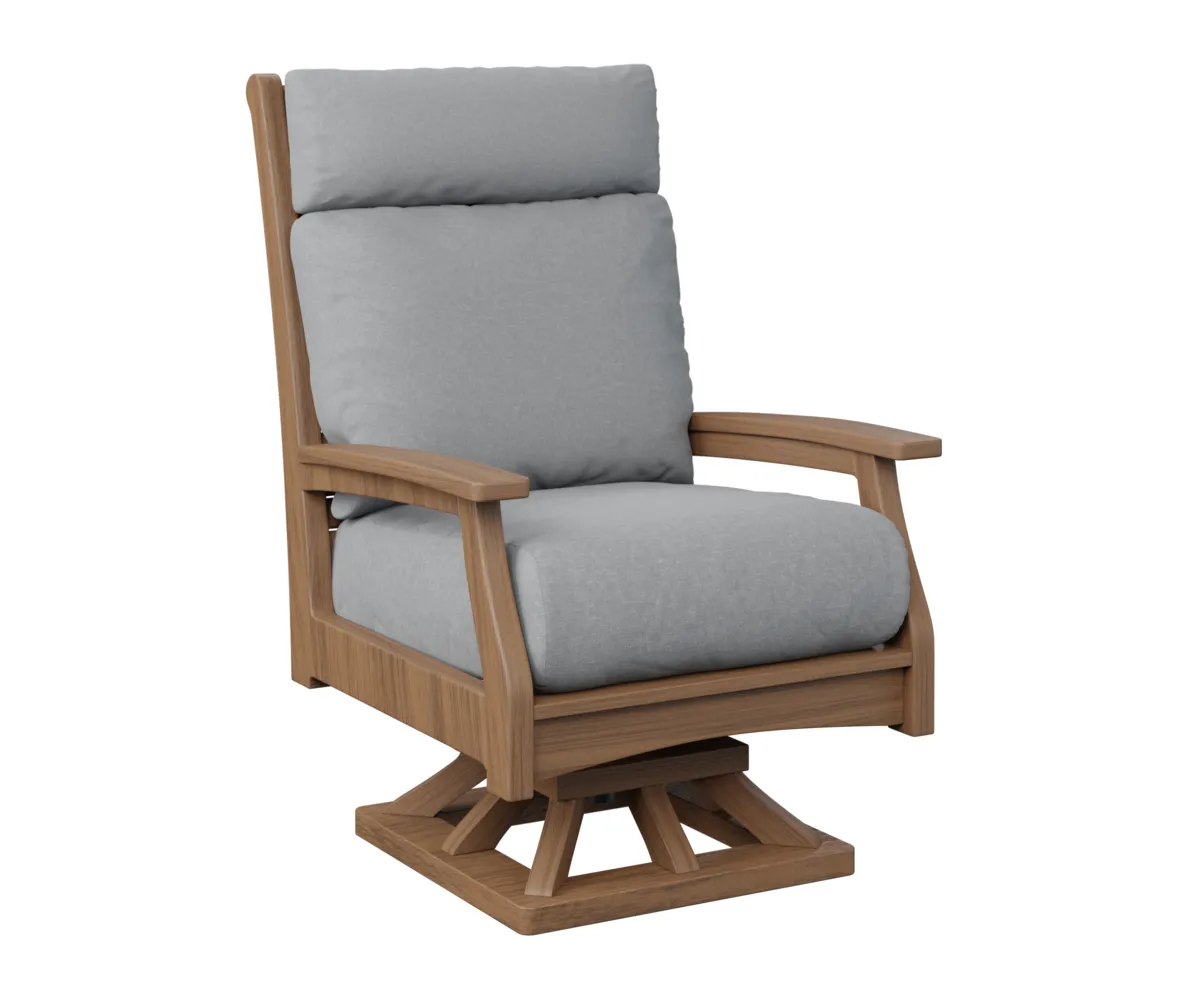 Classic Terrace High Back Swivel Rocker by Berlin Gardens - Antique Mahogany, Canvas Granite Classic Terrace High Back Swivel Rocker by Berlin Gardens - 191-CTHSR3045