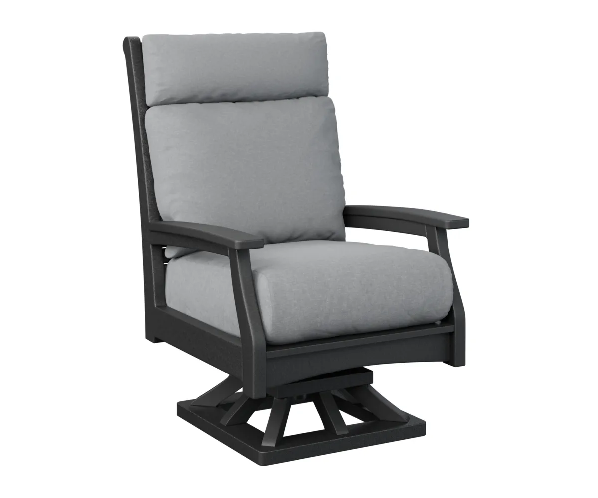 Classic Terrace High Back Swivel Rocker by Berlin Gardens - Black, Canvas Granite Classic Terrace High Back Swivel Rocker by Berlin Gardens - 191-CTHSR3045