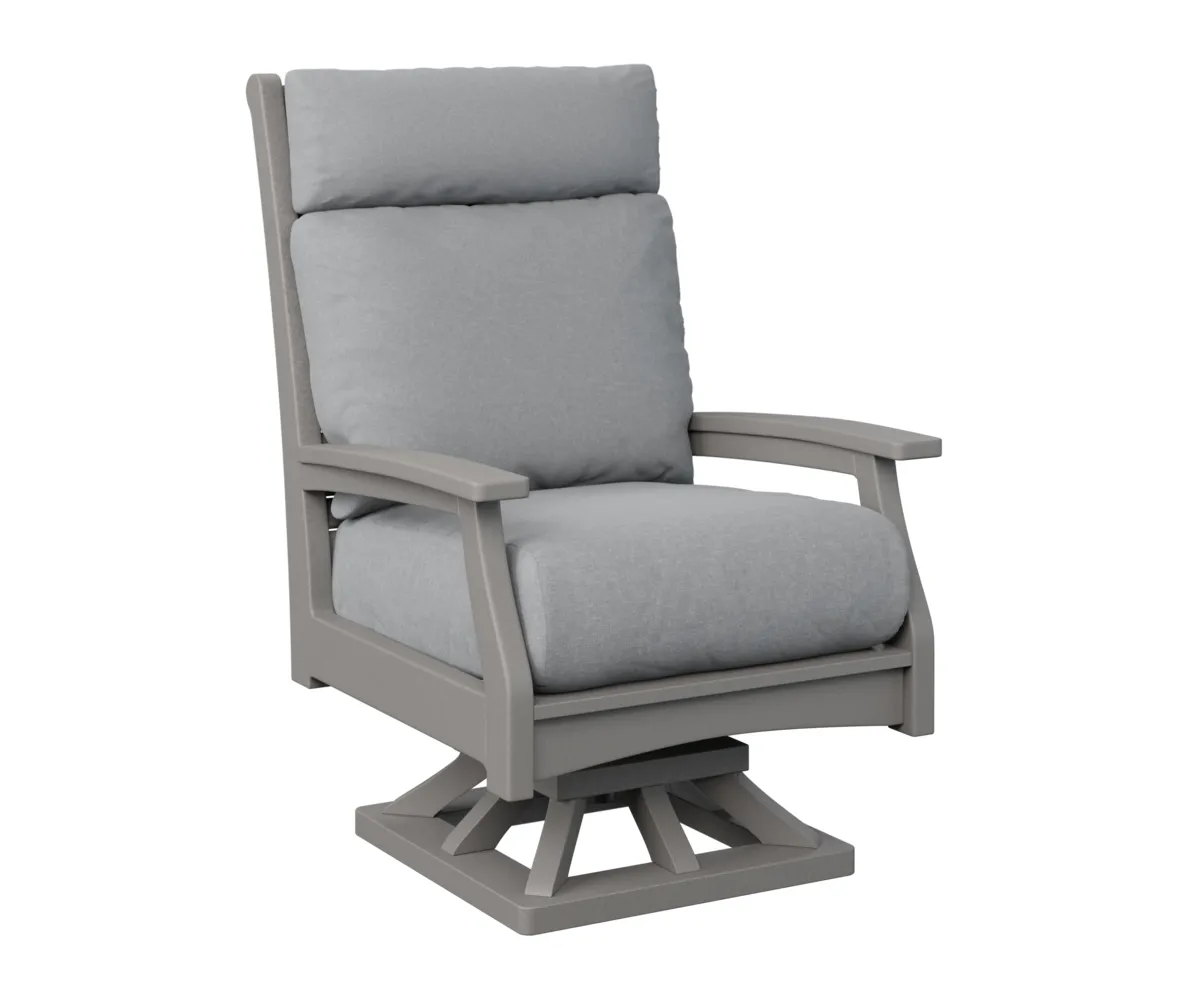 Classic Terrace High Back Swivel Rocker by Berlin Gardens - Light Gray, Canvas Granite Classic Terrace High Back Swivel Rocker by Berlin Gardens - 191-CTHSR3045