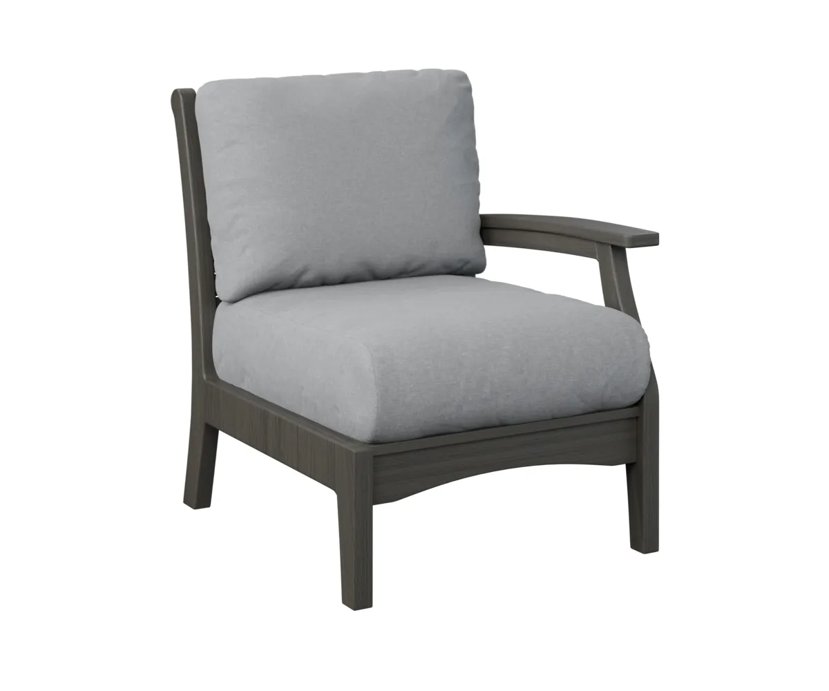 Classic Terrace Arm Sectional Club Chair – Left by Berlin Gardens - Coastal Gray, Canvas Granite Classic Terrace Arm Sectional Club Chair – Left by Berlin Gardens - 191-CTLSC2934