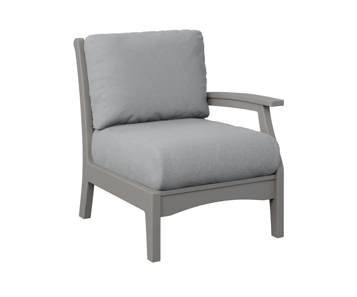 Classic Terrace Arm Sectional Club Chair – Left by Berlin Gardens - Light Gray, Canvas Granite Classic Terrace Arm Sectional Club Chair – Left by Berlin Gardens - 191-CTLSC2934