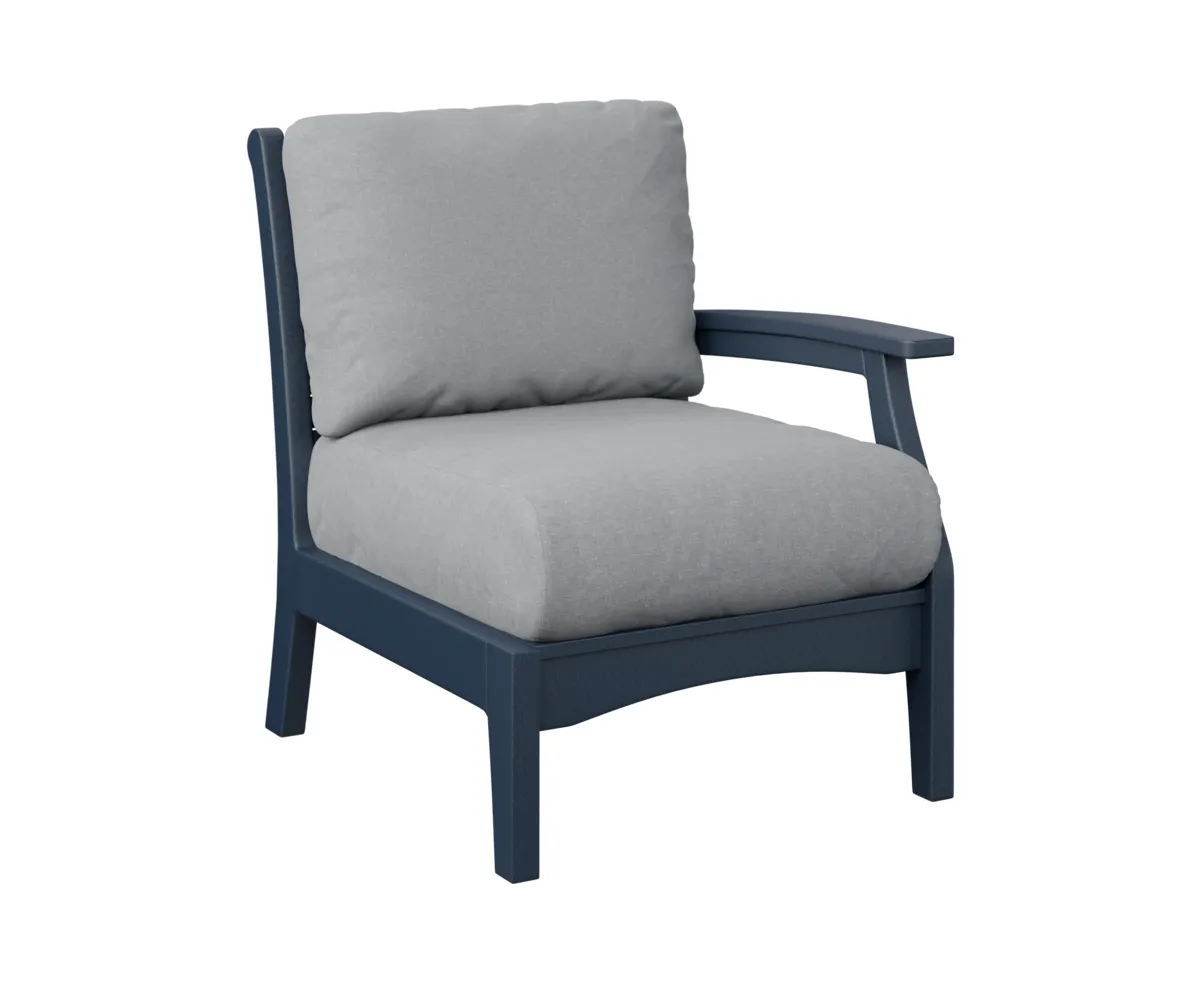 Classic Terrace Arm Sectional Club Chair – Left by Berlin Gardens - Navy Blue, Canvas Granite Classic Terrace Arm Sectional Club Chair – Left by Berlin Gardens - 191-CTLSC2934