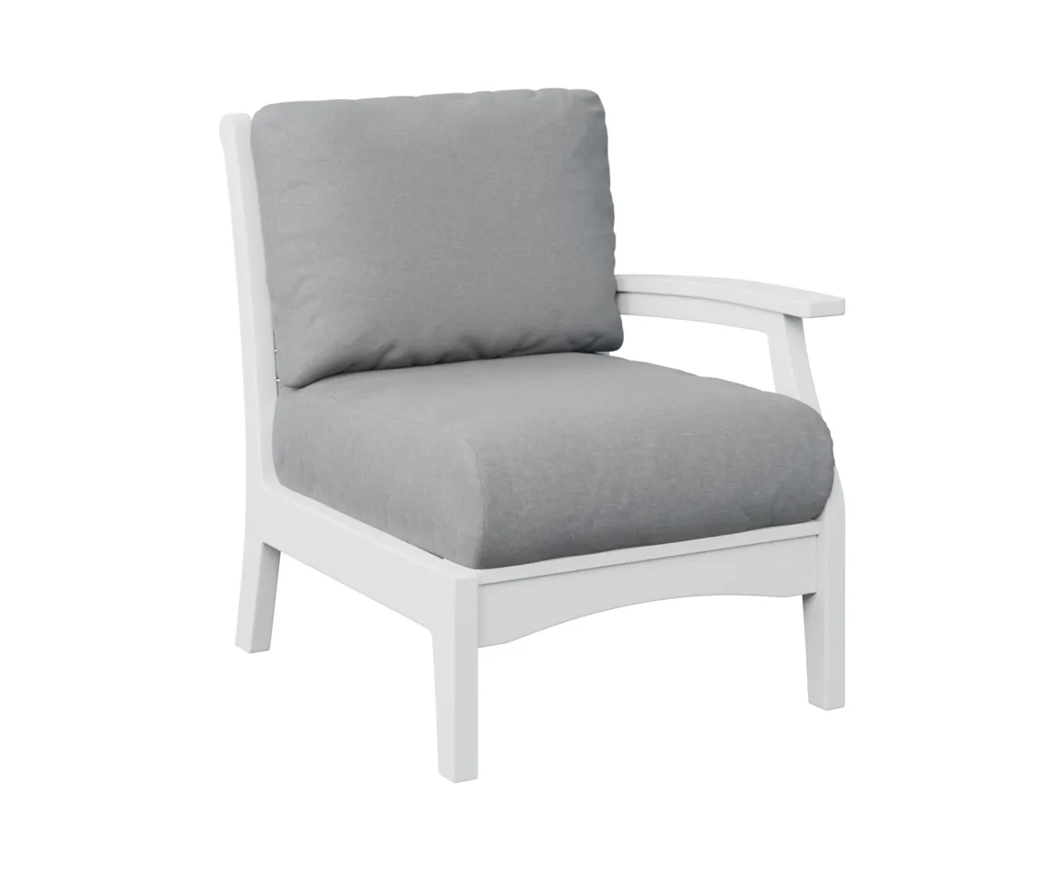 Classic Terrace Arm Sectional Club Chair – Left by Berlin Gardens - White, Canvas Granite Classic Terrace Arm Sectional Club Chair – Left by Berlin Gardens - 191-CTLSC2934
