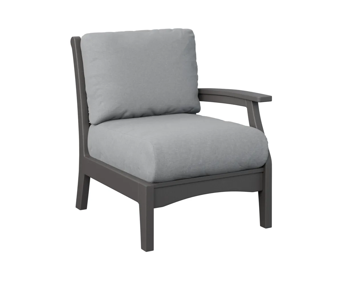 Classic Terrace Arm Sectional Club Chair – Left by Berlin Gardens - Smoke Gray, Canvas Granite Classic Terrace Arm Sectional Club Chair – Left by Berlin Gardens - 191-CTLSC2934