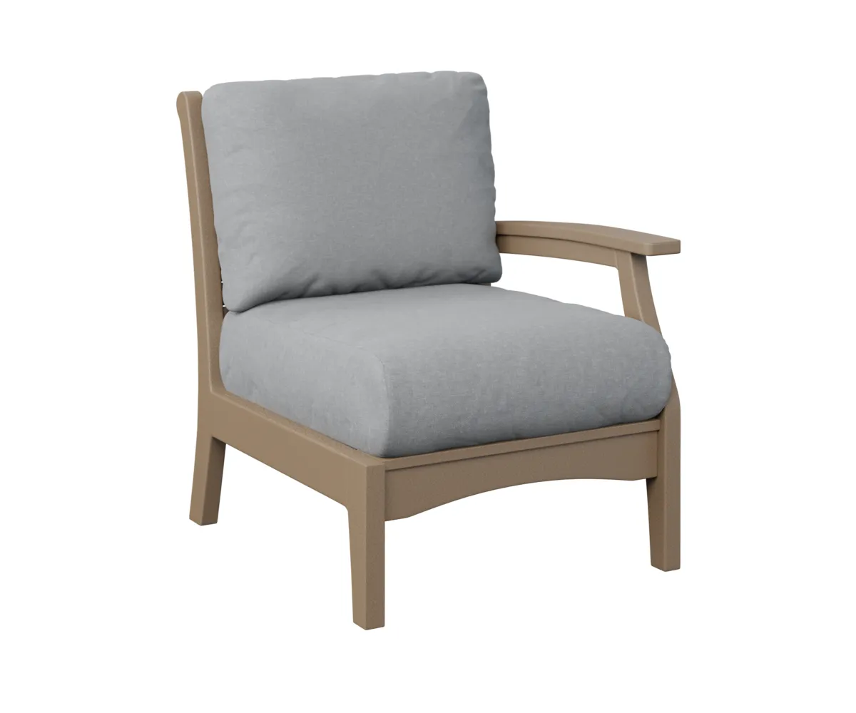 Classic Terrace Arm Sectional Club Chair – Left by Berlin Gardens - Weatherwood, Canvas Granite Classic Terrace Arm Sectional Club Chair – Left by Berlin Gardens - 191-CTLSC2934