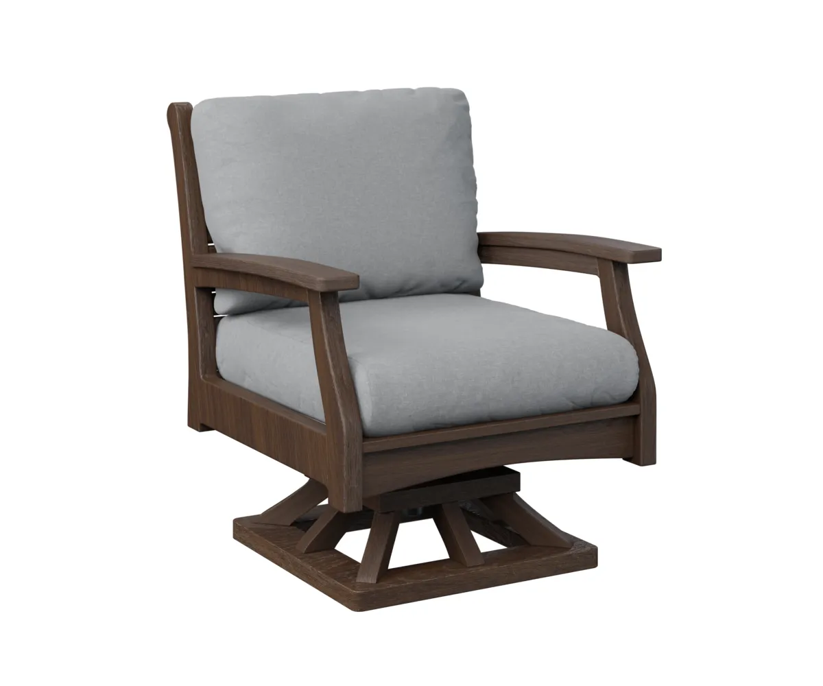 Classic Terrace Swivel Rocker by Berlin Gardens - Brazilian Walnut, Canvas Granite Classic Terrace Swivel Rocker by Berlin Gardens - 191-CTSR3034