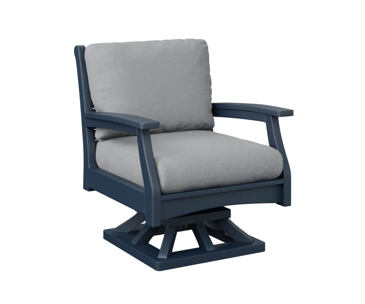 Classic Terrace Swivel Rocker by Berlin Gardens - Navy Blue, Canvas Granite Classic Terrace Swivel Rocker by Berlin Gardens - 191-CTSR3034