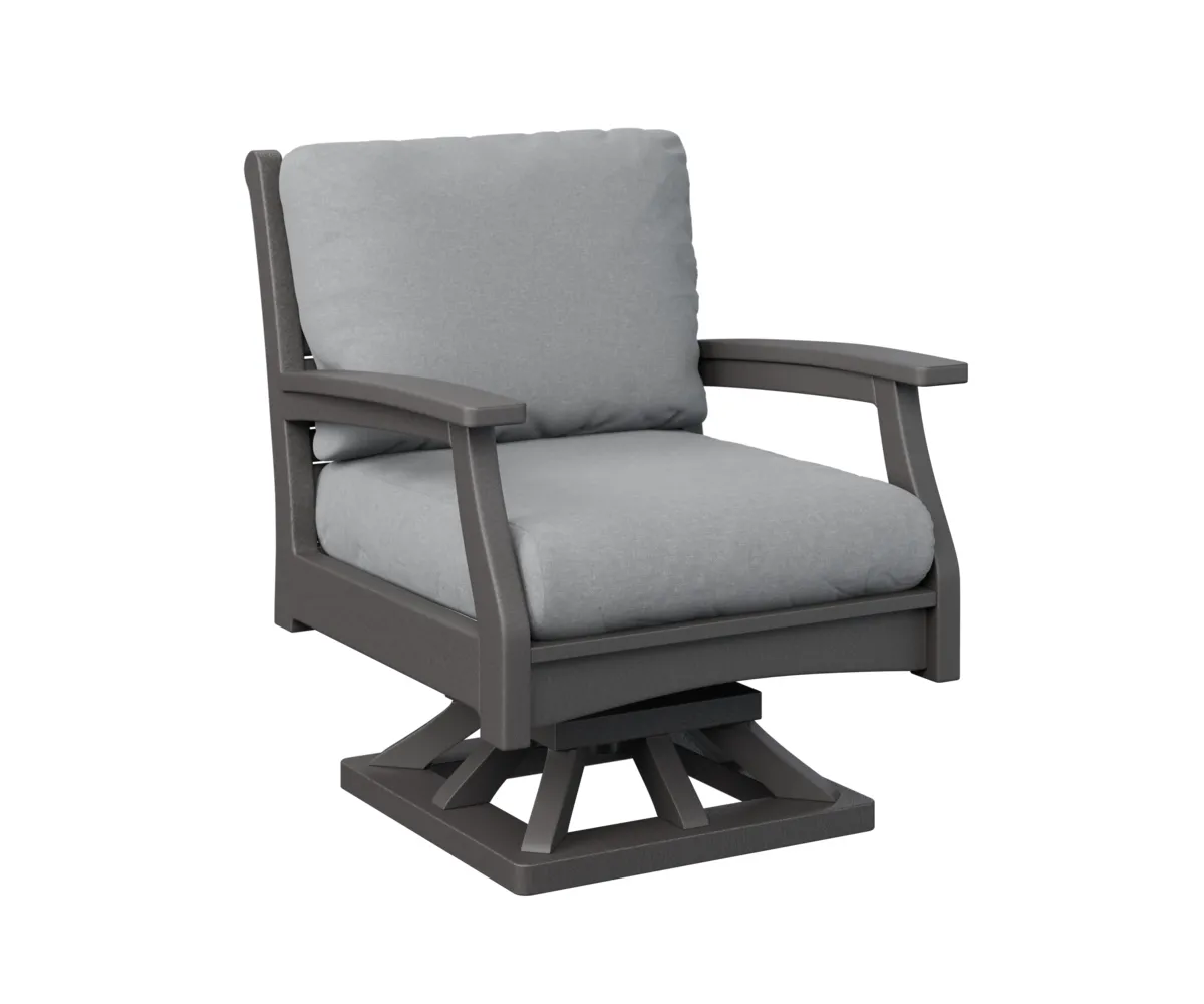 Classic Terrace Swivel Rocker by Berlin Gardens - Smoke Gray, Canvas Granite Classic Terrace Swivel Rocker by Berlin Gardens - 191-CTSR3034
