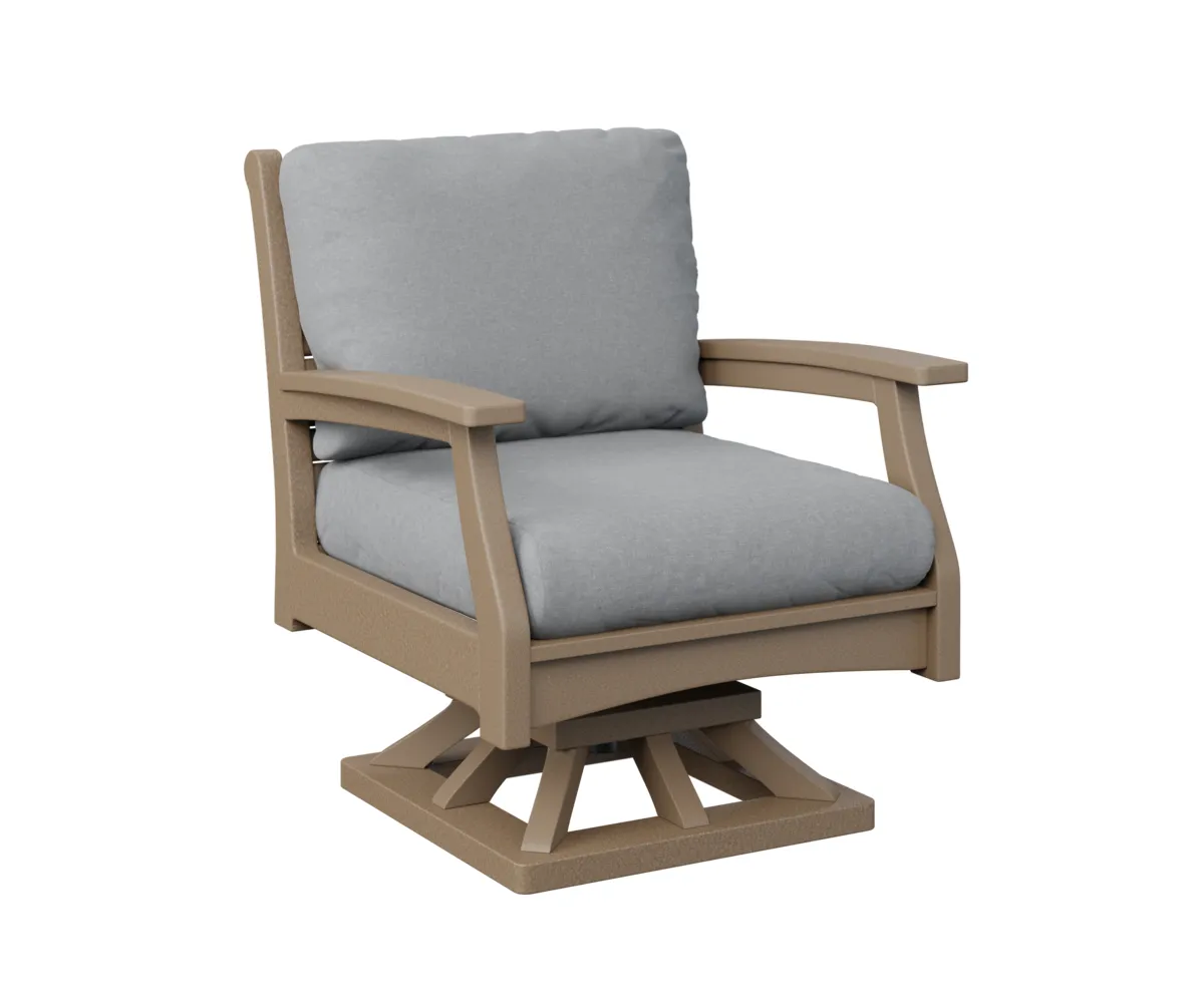 Classic Terrace Swivel Rocker by Berlin Gardens - Weatherwood, Canvas Granite Classic Terrace Swivel Rocker by Berlin Gardens - 191-CTSR3034