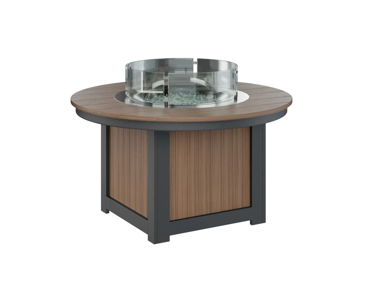 Donoma Round Low Fire Pit by Berlin Gardens - Antique Mahogany, Black Donoma Round Low Fire Pit by Berlin Gardens - 191-DFPP2544
