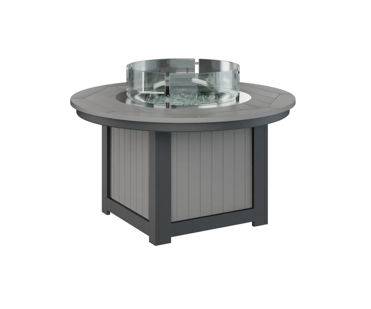 Donoma Round Low Fire Pit by Berlin Gardens - Light Gray, Black Donoma Round Low Fire Pit by Berlin Gardens - 191-DFPP2544
