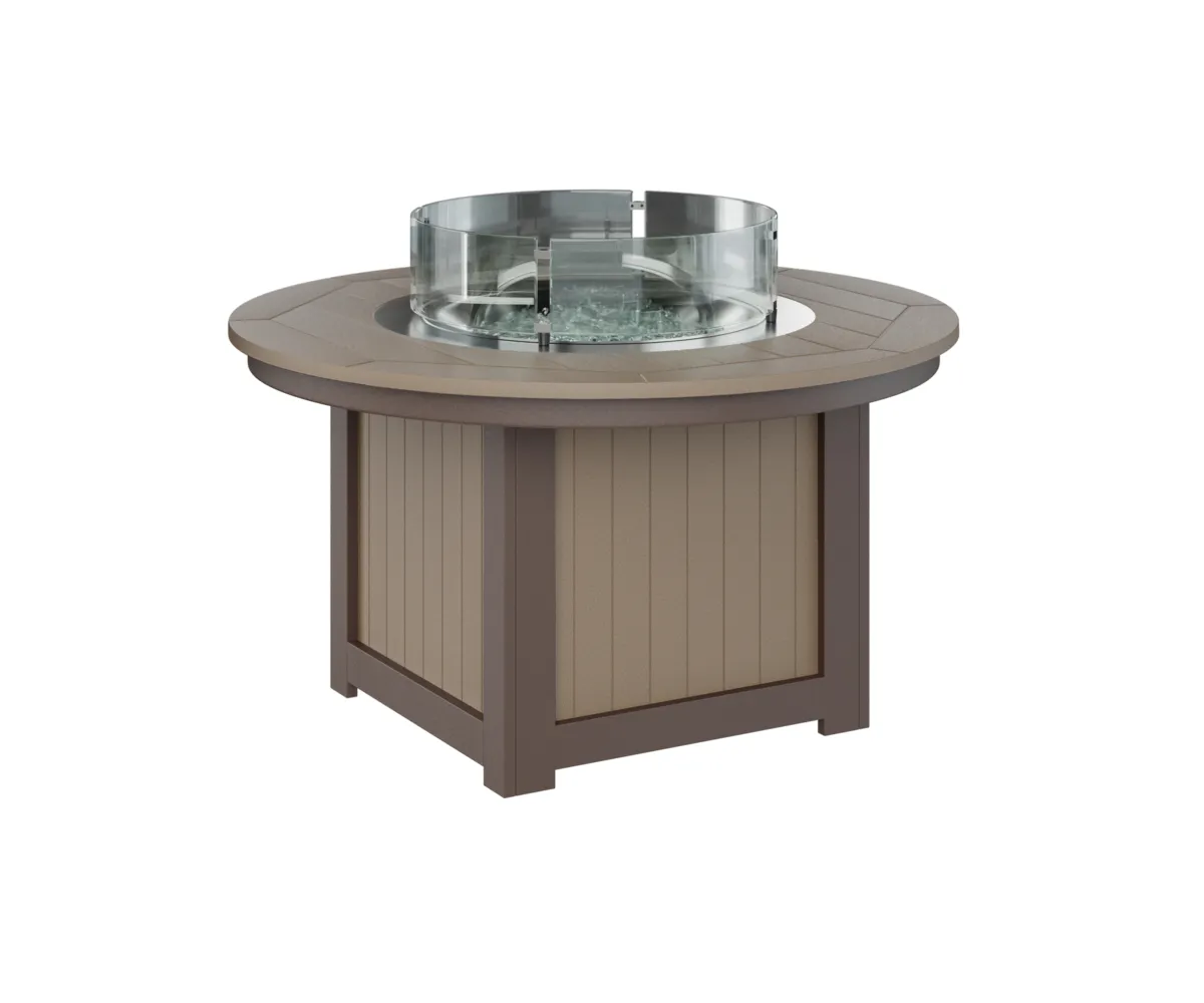 Donoma Round Low Fire Pit by Berlin Gardens - Weatherwood, Chocolate Brown Donoma Round Low Fire Pit by Berlin Gardens - 191-DFPP2544
