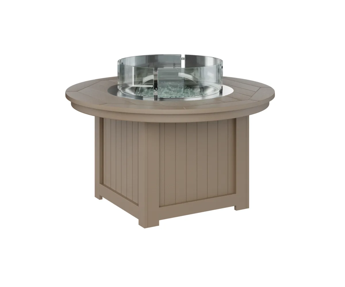 Donoma Round Low Fire Pit by Berlin Gardens - Weatherwood, Weatherwood Donoma Round Low Fire Pit by Berlin Gardens - 191-DFPP2544