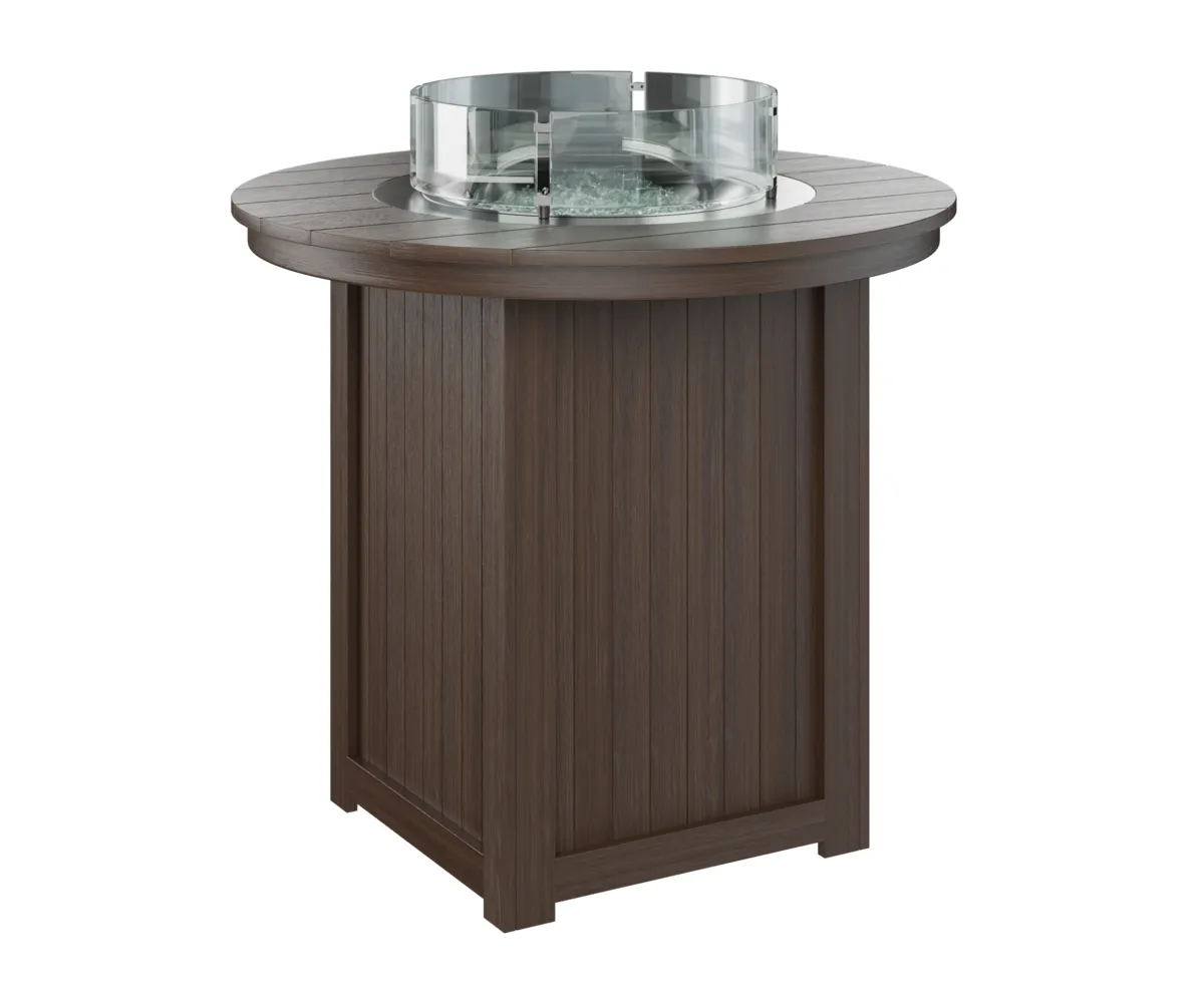 Donoma 44" Round Bar Fire Table by Berlin Gardens - Brazilian Walnut, Brazilian Walnut Donoma 44" Round Bar Fire Table by Berlin Gardens - 191-DRFT3944B