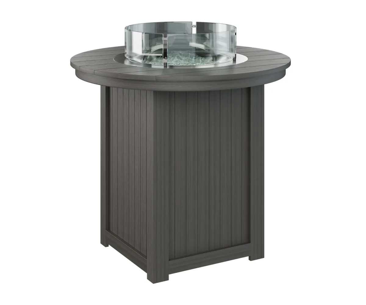 Donoma 44" Round Bar Fire Table by Berlin Gardens - Coastal Gray, Coastal Gray Donoma 44" Round Bar Fire Table by Berlin Gardens - 191-DRFT3944B