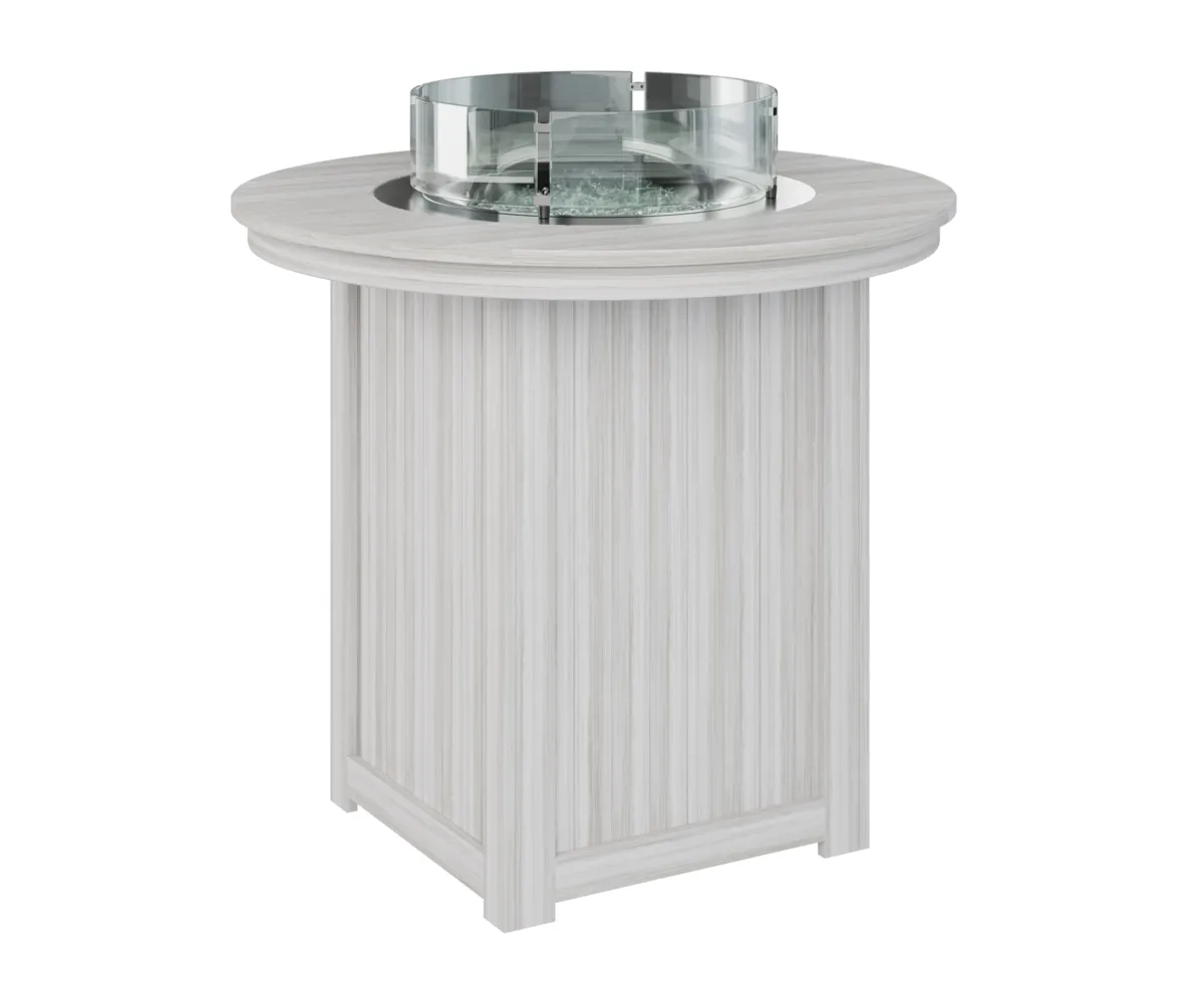 Donoma 44" Round Bar Fire Table by Berlin Gardens - Seashell, Seashell Donoma 44" Round Bar Fire Table by Berlin Gardens - 191-DRFT3944B