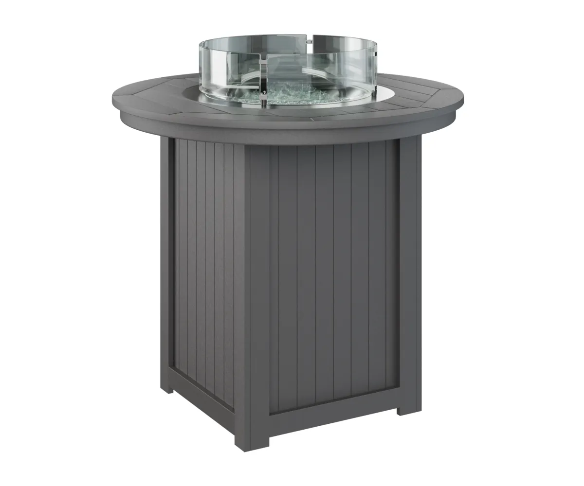 Donoma 44" Round Bar Fire Table by Berlin Gardens - Smoke Gray, Smoke Gray Donoma 44" Round Bar Fire Table by Berlin Gardens - 191-DRFT3944B