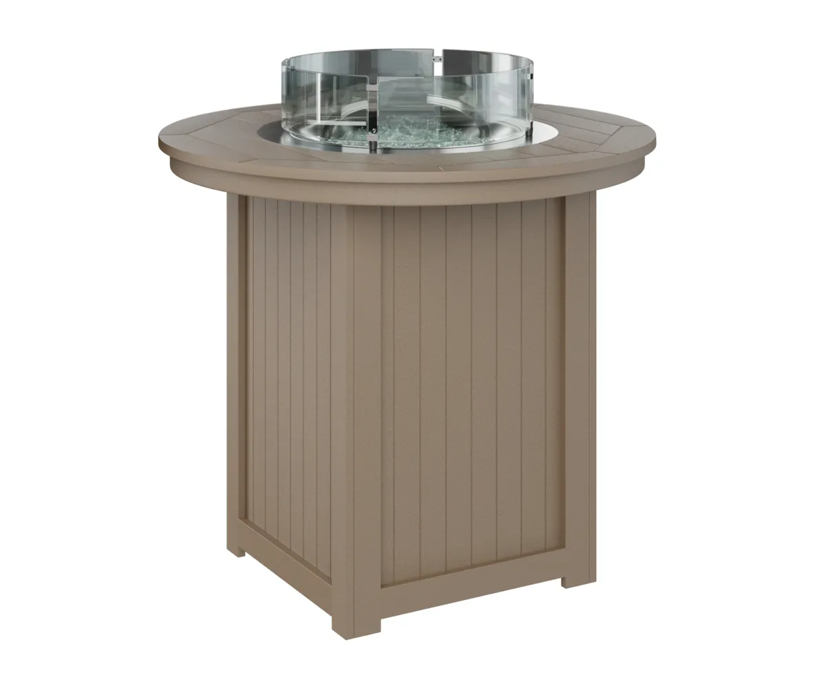 Donoma 44" Round Bar Fire Table by Berlin Gardens - Weatherwood, Weatherwood Donoma 44" Round Bar Fire Table by Berlin Gardens - 191-DRFT3944B