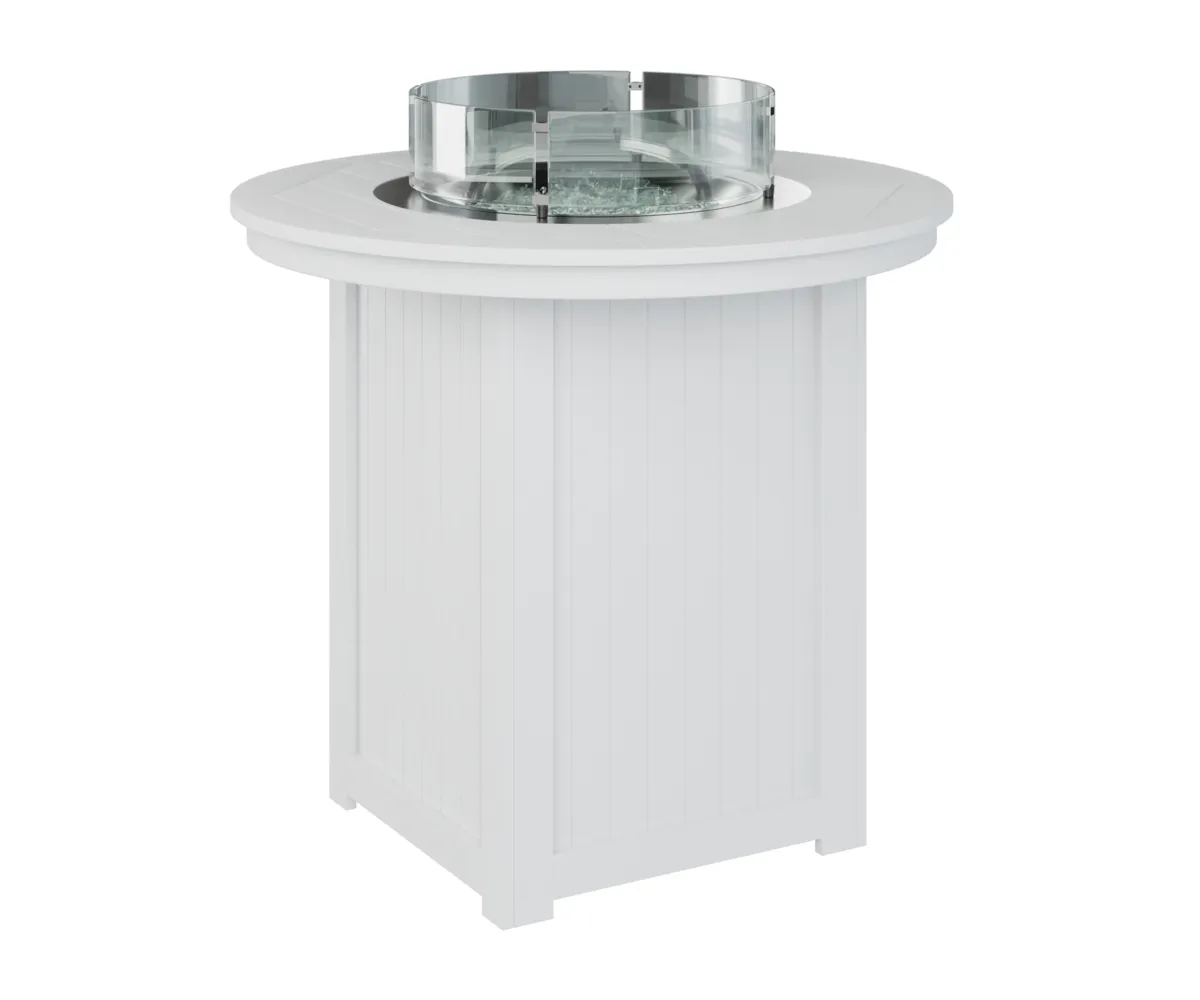 Donoma 44" Round Bar Fire Table by Berlin Gardens - White, White Donoma 44" Round Bar Fire Table by Berlin Gardens - 191-DRFT3944B