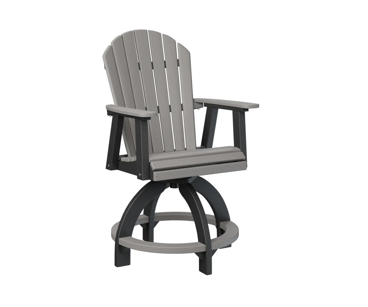 Comfo Back Swivel Counter Chair by Berlin Gardens - Light Gray, Black Comfo Back Swivel Counter Chair by Berlin Gardens - 191-ESCC2131
