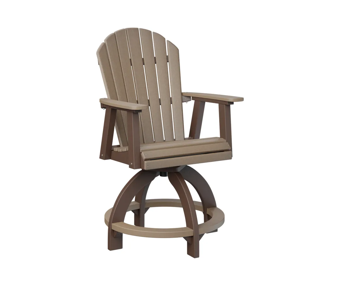 Comfo Back Swivel Counter Chair by Berlin Gardens - Weatherwood, Chocolate Brown Comfo Back Swivel Counter Chair by Berlin Gardens - 191-ESCC2131