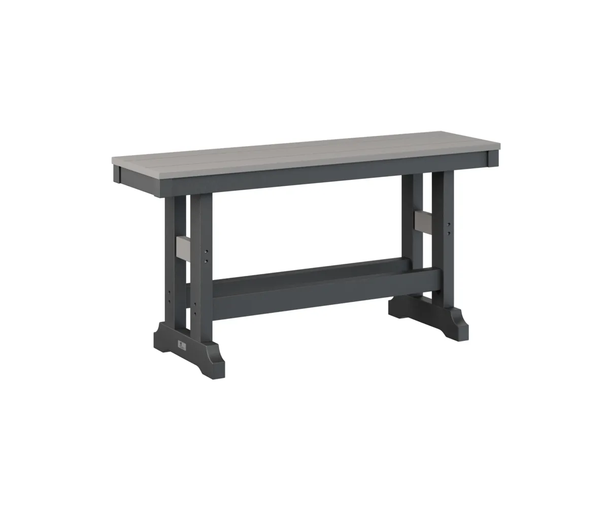 Garden Classic 44" Dining Bench by Berlin Gardens - Light Gray, Black Garden Classic 44" Dining Bench by Berlin Gardens - 191-GCDB4418