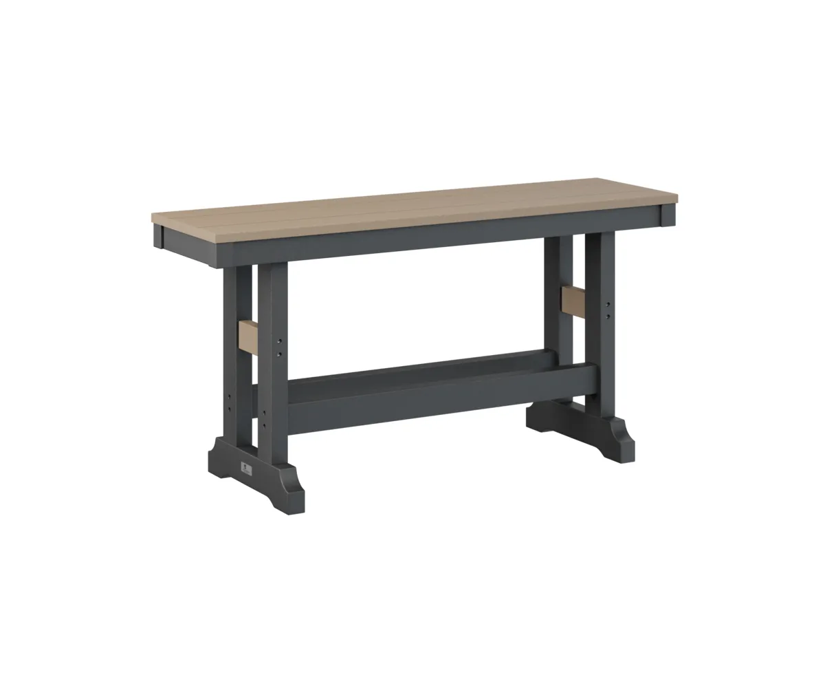 Garden Classic 44" Dining Bench by Berlin Gardens - Weatherwood, Black Garden Classic 44" Dining Bench by Berlin Gardens - 191-GCDB4418