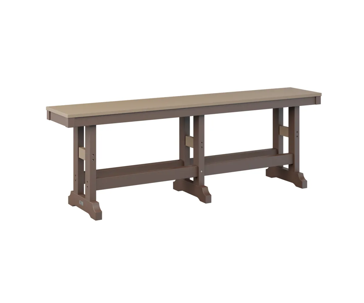 Garden Classic 66" Dining Bench by Berlin Gardens - Weatherwood, Chocolate Brown Garden Classic 66" Dining Bench by Berlin Gardens - 191-GCDB6618