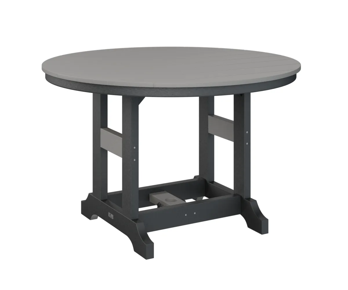 Garden Classic 48" Round Dining Table by Berlin Gardens - Light Gray, Black Garden Classic 48" Round Dining Table by Berlin Gardens - 191-GCDT0048D