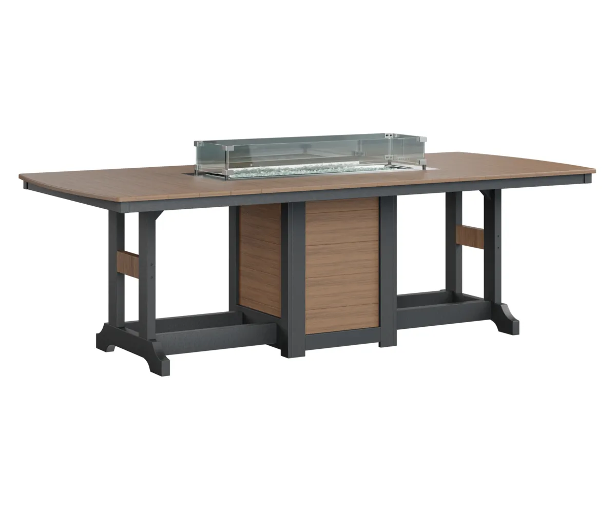Garden Classic 44" X 96" Rectangular Dining Fire Table by Berlin Gardens - Antique Mahogany, Black Garden Classic 44" X 96" Rectangular Dining Fire Table by Berlin Gardens - 191-GCFT4496D