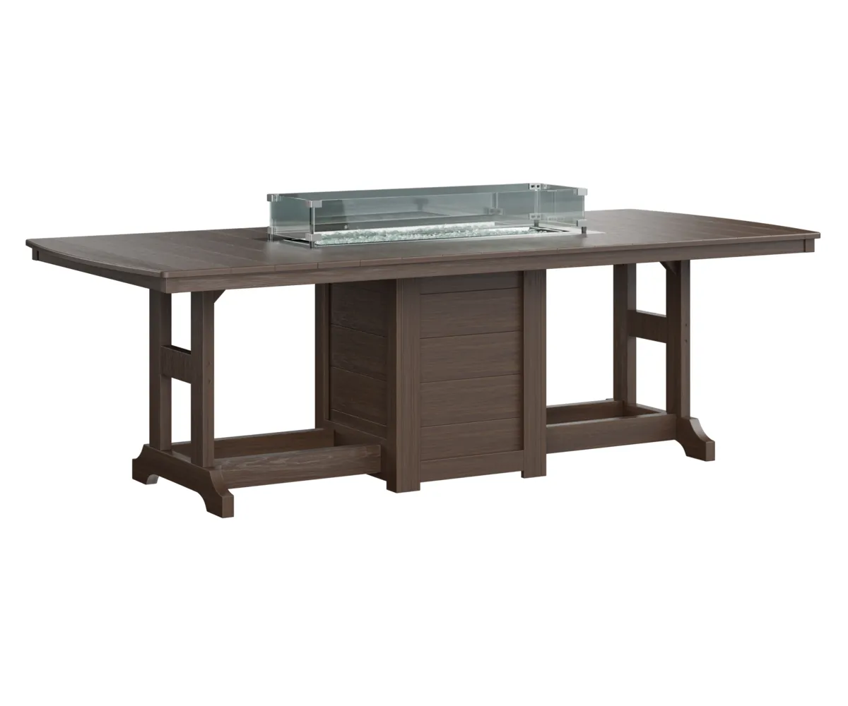 Garden Classic 44" X 96" Rectangular Dining Fire Table by Berlin Gardens - Brazilian Walnut, Brazilian Walnut Garden Classic 44" X 96" Rectangular Dining Fire Table by Berlin Gardens - 191-GCFT4496D