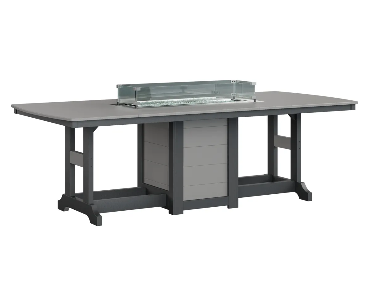 Garden Classic 44" X 96" Rectangular Dining Fire Table by Berlin Gardens - Light Gray, Black Garden Classic 44" X 96" Rectangular Dining Fire Table by Berlin Gardens - 191-GCFT4496D