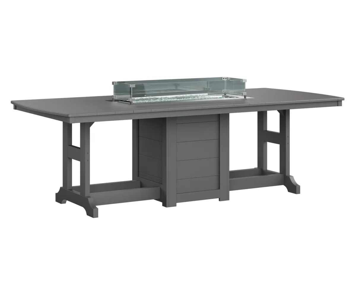 Garden Classic 44" X 96" Rectangular Dining Fire Table by Berlin Gardens - Smoke Gray, Smoke Gray Garden Classic 44" X 96" Rectangular Dining Fire Table by Berlin Gardens - 191-GCFT4496D