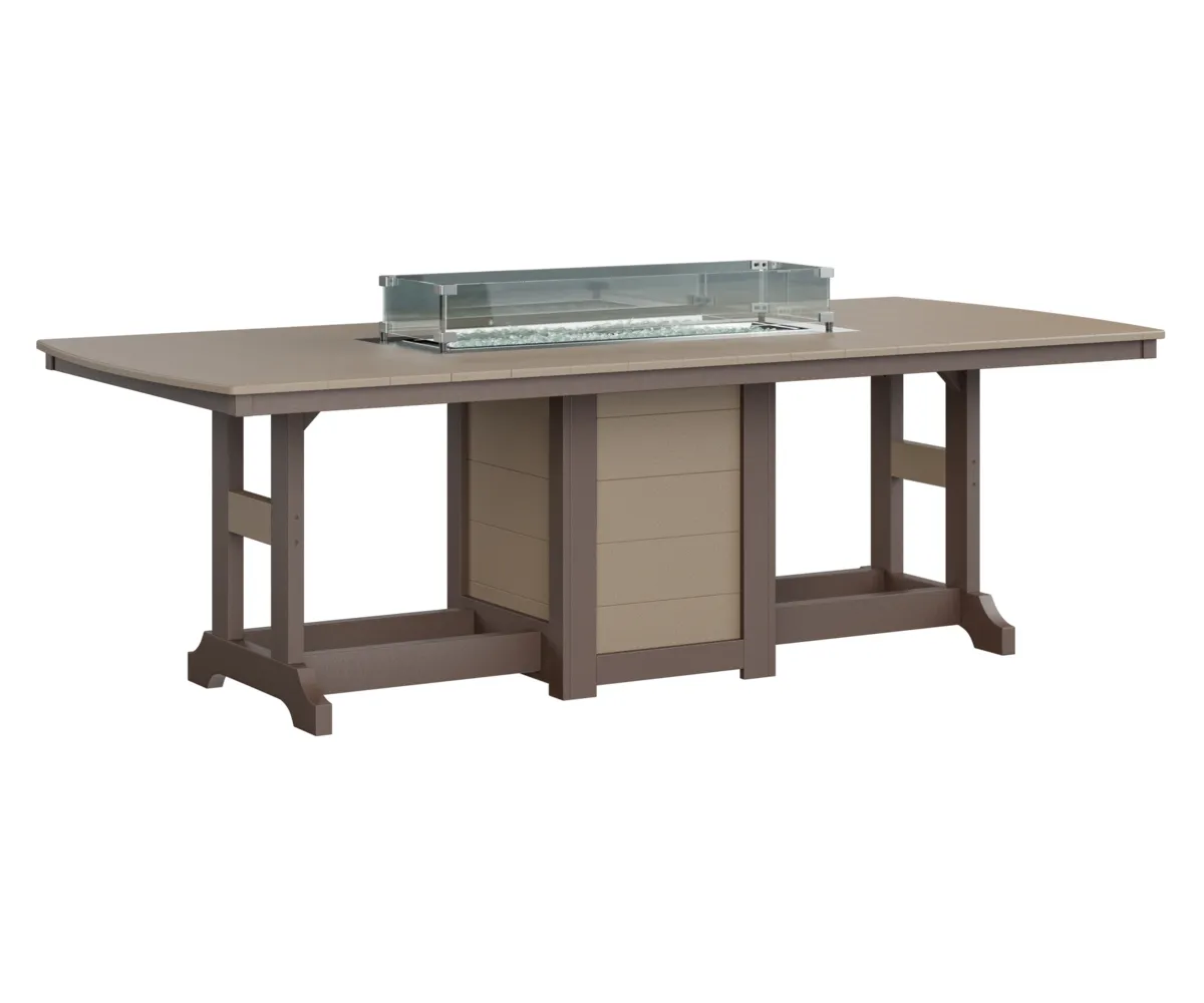Garden Classic 44" X 96" Rectangular Dining Fire Table by Berlin Gardens - Weatherwood, Chocolate Brown Garden Classic 44" X 96" Rectangular Dining Fire Table by Berlin Gardens - 191-GCFT4496D