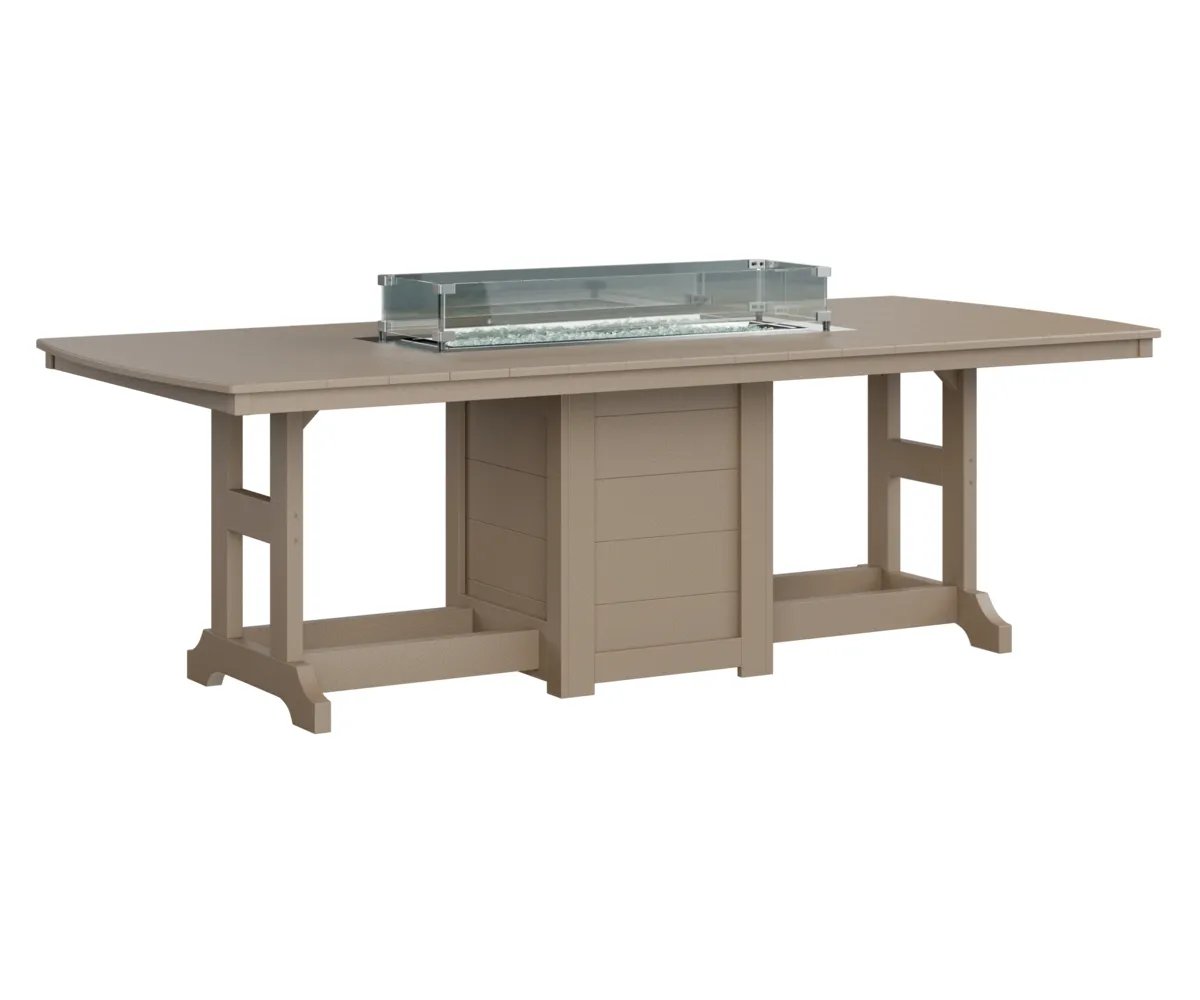 Garden Classic 44" X 96" Rectangular Dining Fire Table by Berlin Gardens - Weatherwood, Weatherwood Garden Classic 44" X 96" Rectangular Dining Fire Table by Berlin Gardens - 191-GCFT4496D