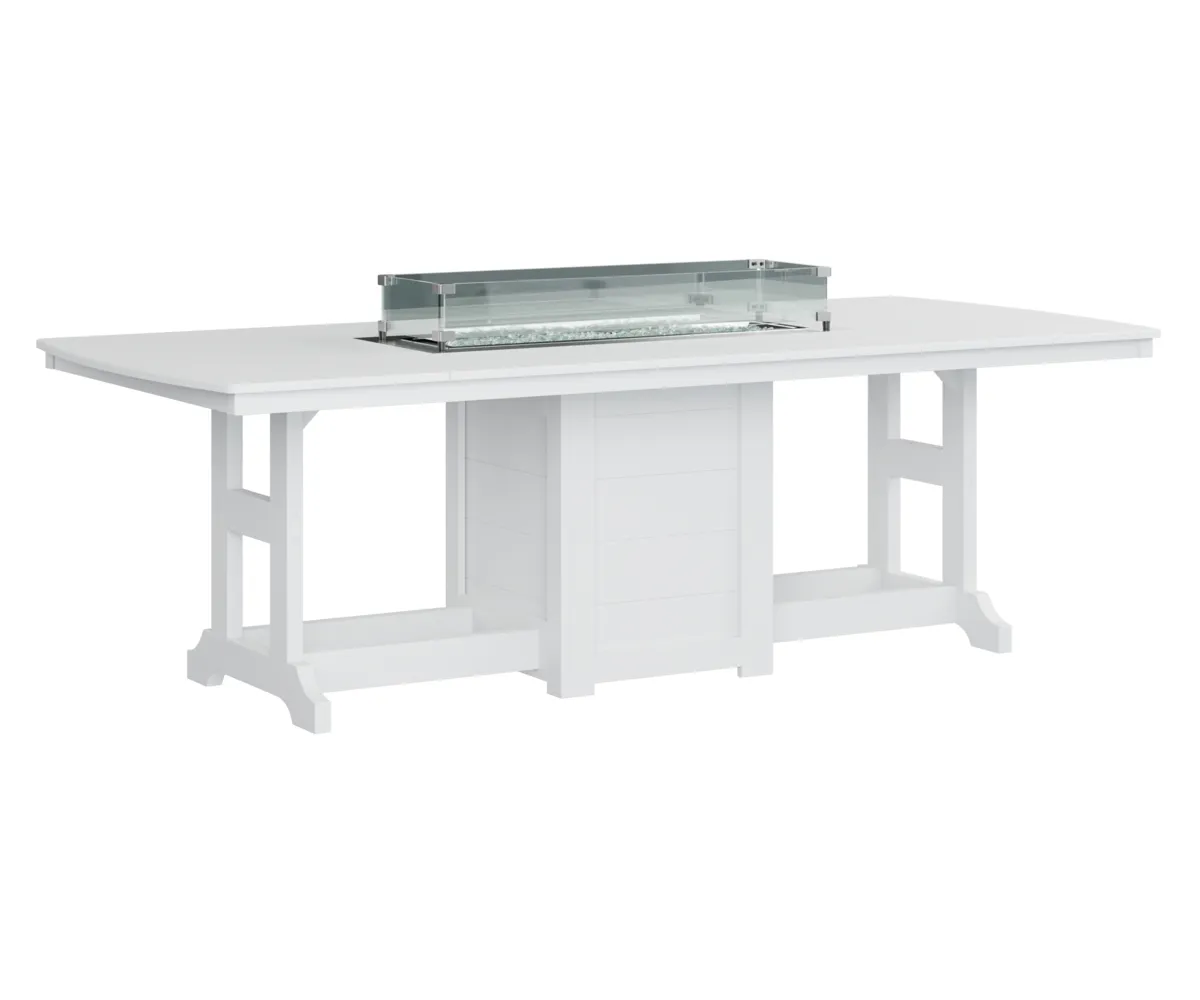 Garden Classic 44" X 96" Rectangular Dining Fire Table by Berlin Gardens - White, White Garden Classic 44" X 96" Rectangular Dining Fire Table by Berlin Gardens - 191-GCFT4496D