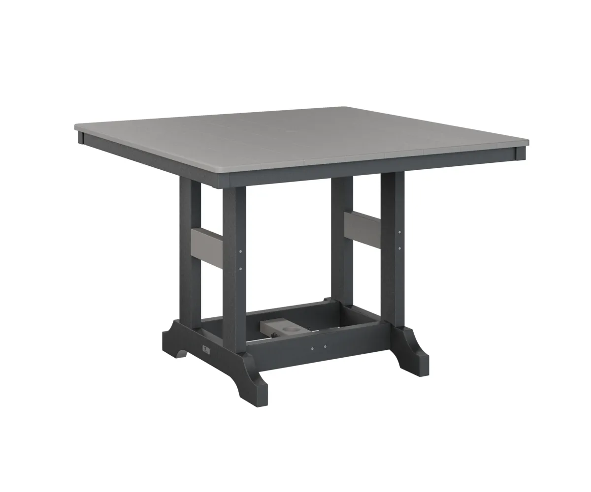 Garden Classic 44" Square Dining Table by Berlin Gardens - Light Gray, Black Garden Classic 44" Square Dining Table by Berlin Gardens - 191-GCLT0044D