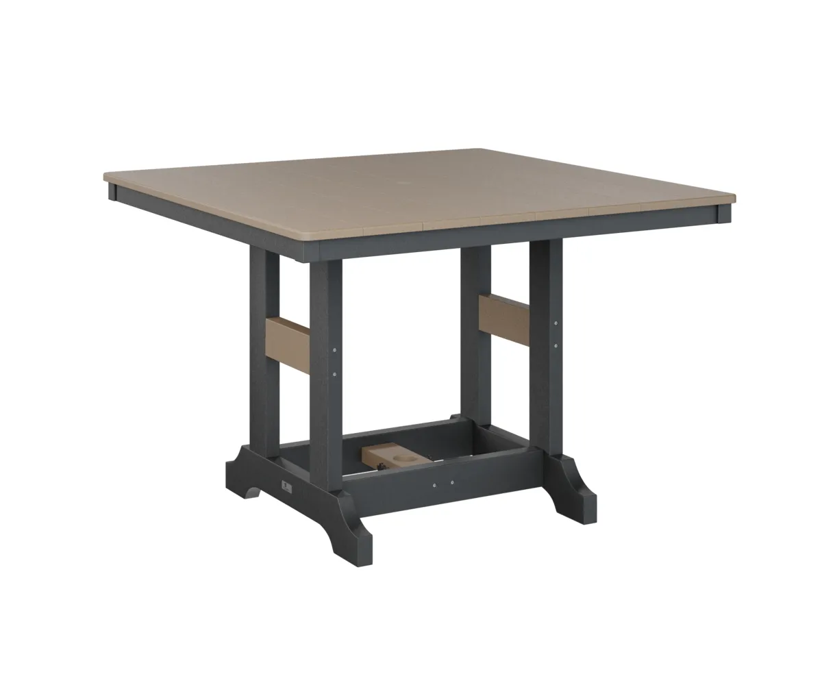 Garden Classic 44" Square Dining Table by Berlin Gardens - Weatherwood, Black Garden Classic 44" Square Dining Table by Berlin Gardens - 191-GCLT0044D