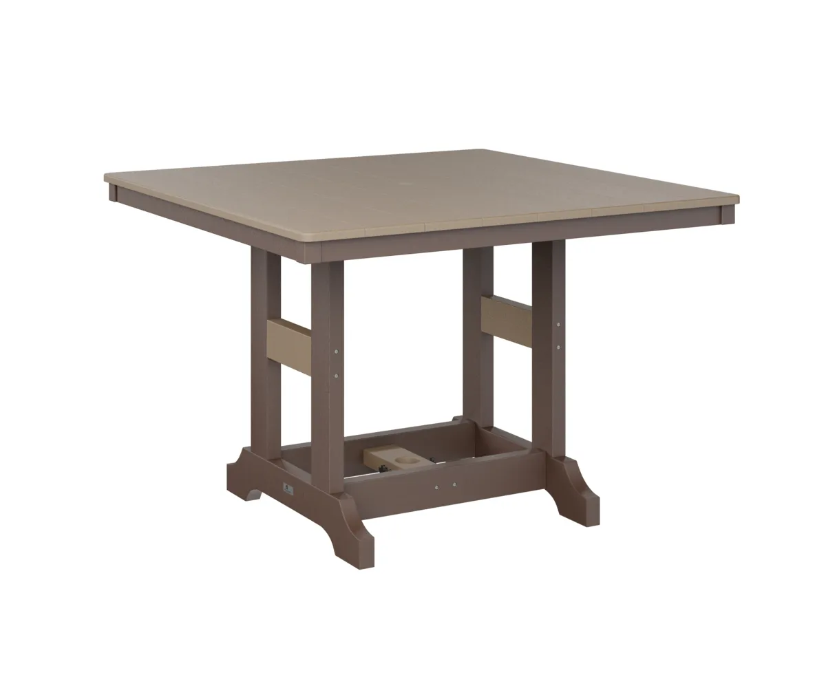 Garden Classic 44" Square Dining Table by Berlin Gardens - Weatherwood, Chocolate Brown Garden Classic 44" Square Dining Table by Berlin Gardens - 191-GCLT0044D
