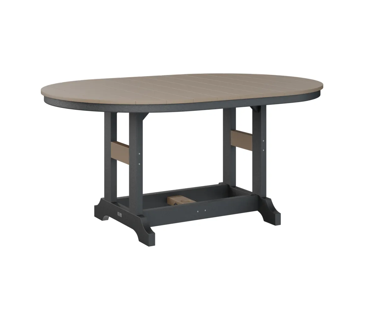 Garden Classic 44" X 64" Oblong Dining Table by Berlin Gardens - Weatherwood, Black Garden Classic 44" X 64" Oblong Dining Table by Berlin Gardens - 191-GCST4464D