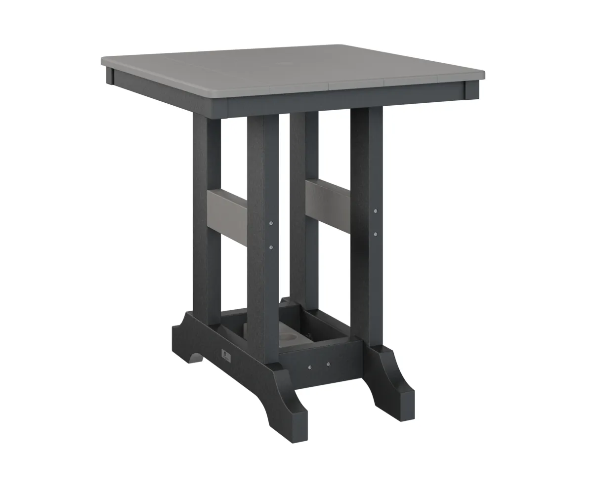 Garden Classic 28" Square Dining Table by Berlin Gardens - Light Gray, Black Garden Classic 28" Square Dining Table by Berlin Gardens - 191-GCT0028D